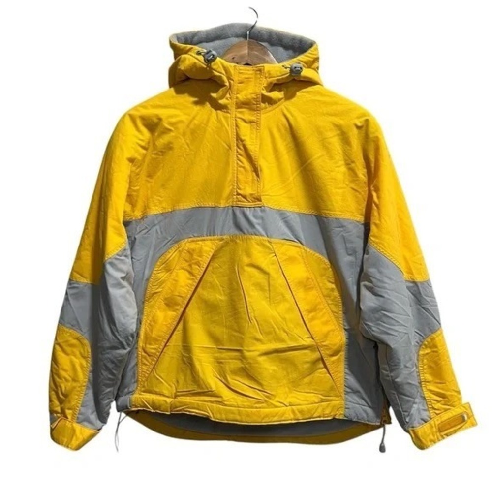 Old Navy Yellow Gray Anorak Pullover‎ Jacket Hooded Windbreaker Holiday 99 XS